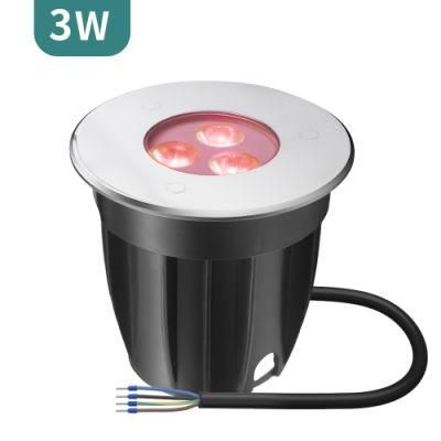 3W DC24V External Control LED Ground Light IP68 Waterproof LED Outdoor Light