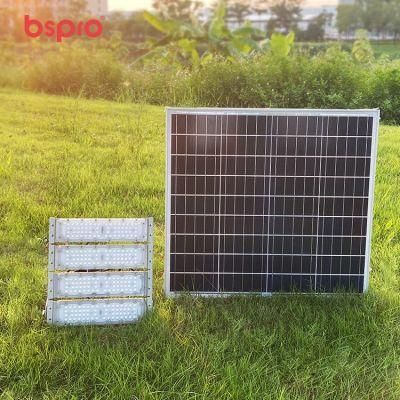 Bspro IP65 Waterproof Basic out Door High Brightness Outdroo Lighting Railway Solar Panel LED Flood Light