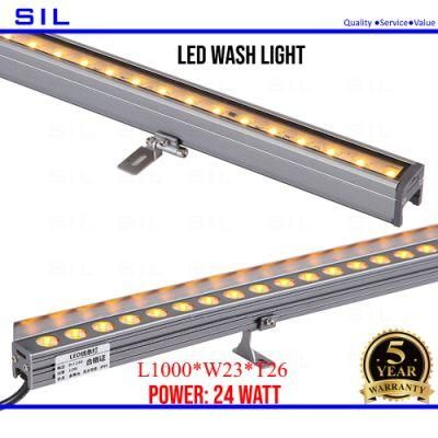 LED Linear Light 24watt IP65 Wterproof Aluminum DMX512 DC24V LED Strip Wall Washer Light