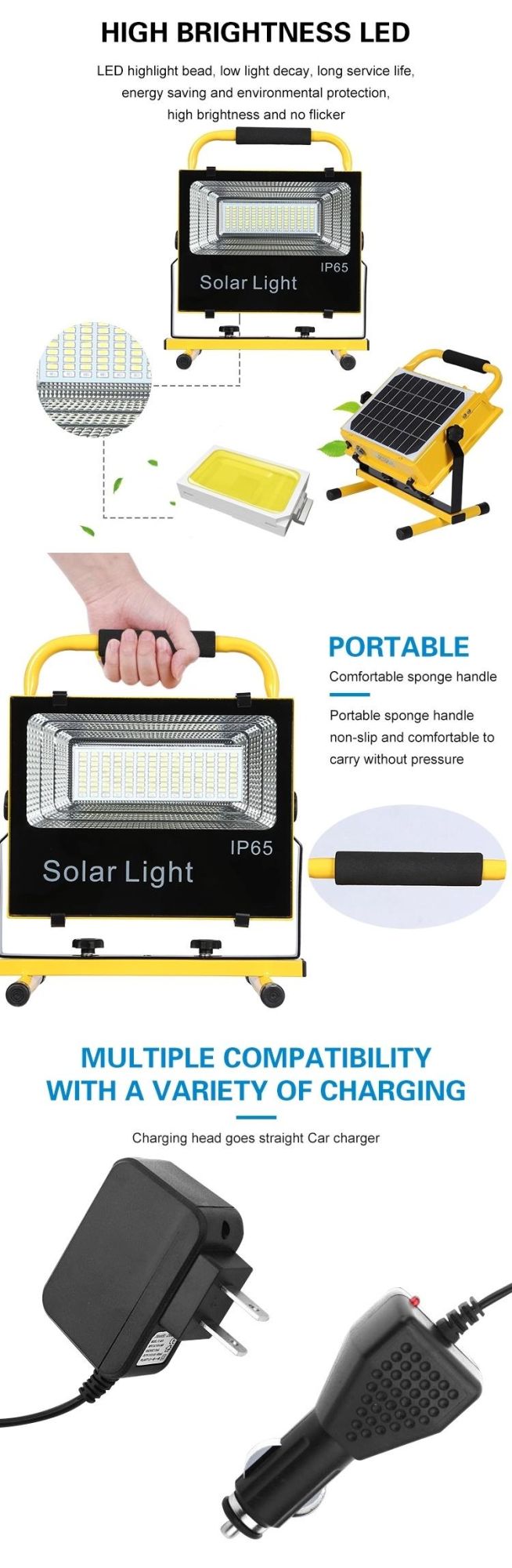 Camping Waterproof IP65 Outdoor 50W/100W Integrated All in One Solar LED Floodlight