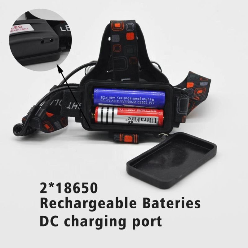 High Power Head Lamp Blue Rechargeable LED Head Torch Waterproof Zoom 10W T6 LED 18650 Battery LED Headlamp