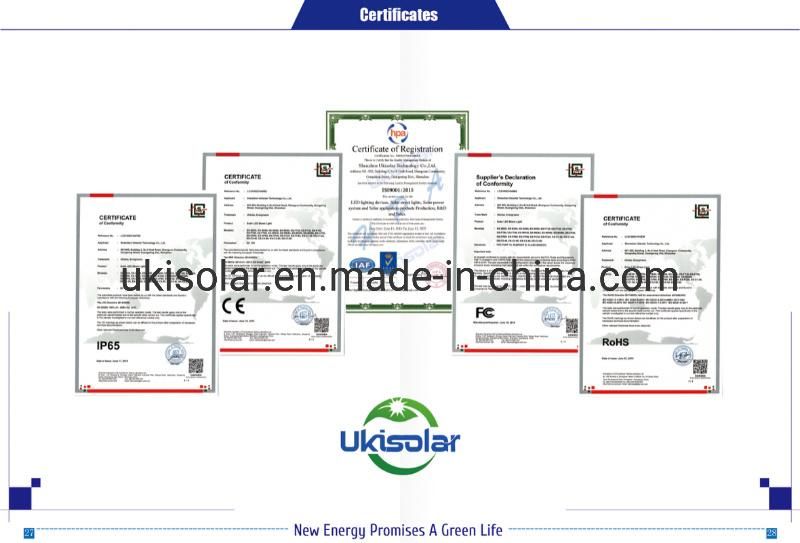 Ukisolar Hot Selling 20W 30W 60W 80W 100W Solar Street Lighting System