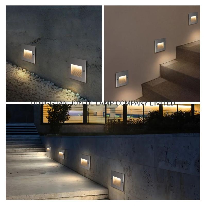 LED Step Light IP65 LED Outdoor Wall Lamp Recessed Garden Light Square Light with Mounting Sleeve