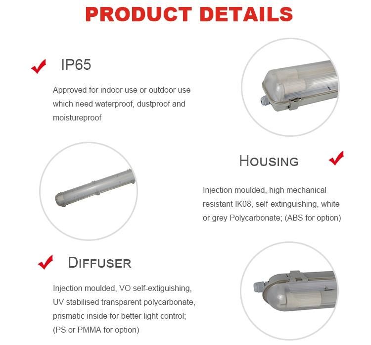 Ik08 Ce LED Triproof Fluorescent Light Fixture