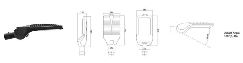 80W 100W 120W Outdoor Street Lights Die Casting Aluminum AC 3030 Chip Street Lamp with 5 Years Warranty