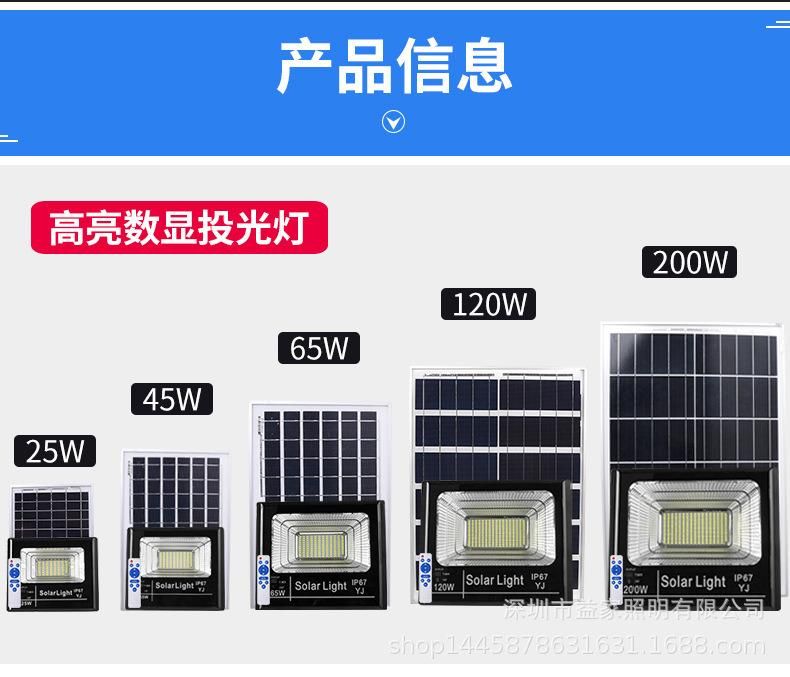 Remote Control Light Sensor10W 20W 30W 50W RGB IP65 Waterproof 220V Outdoor Solar Lamp