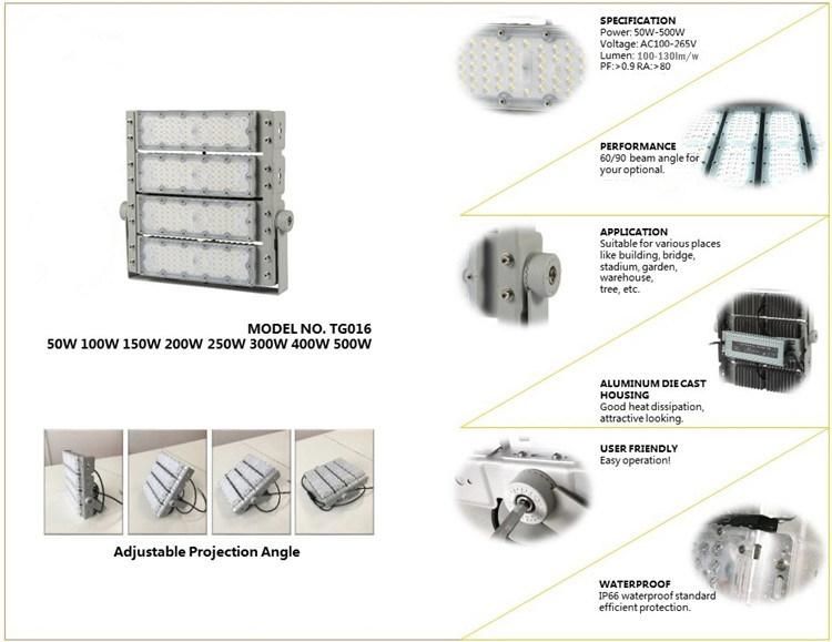 60 90 Degree Beam Angle Isolated Driver LED Lamp Surge Protection 6kv 200W Flood Light with Stand