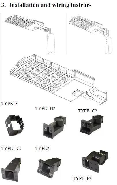 Outdoor IP65 Grade Shoebox Light 200W 300W LED Street Light for Parking Lot Road Lighting