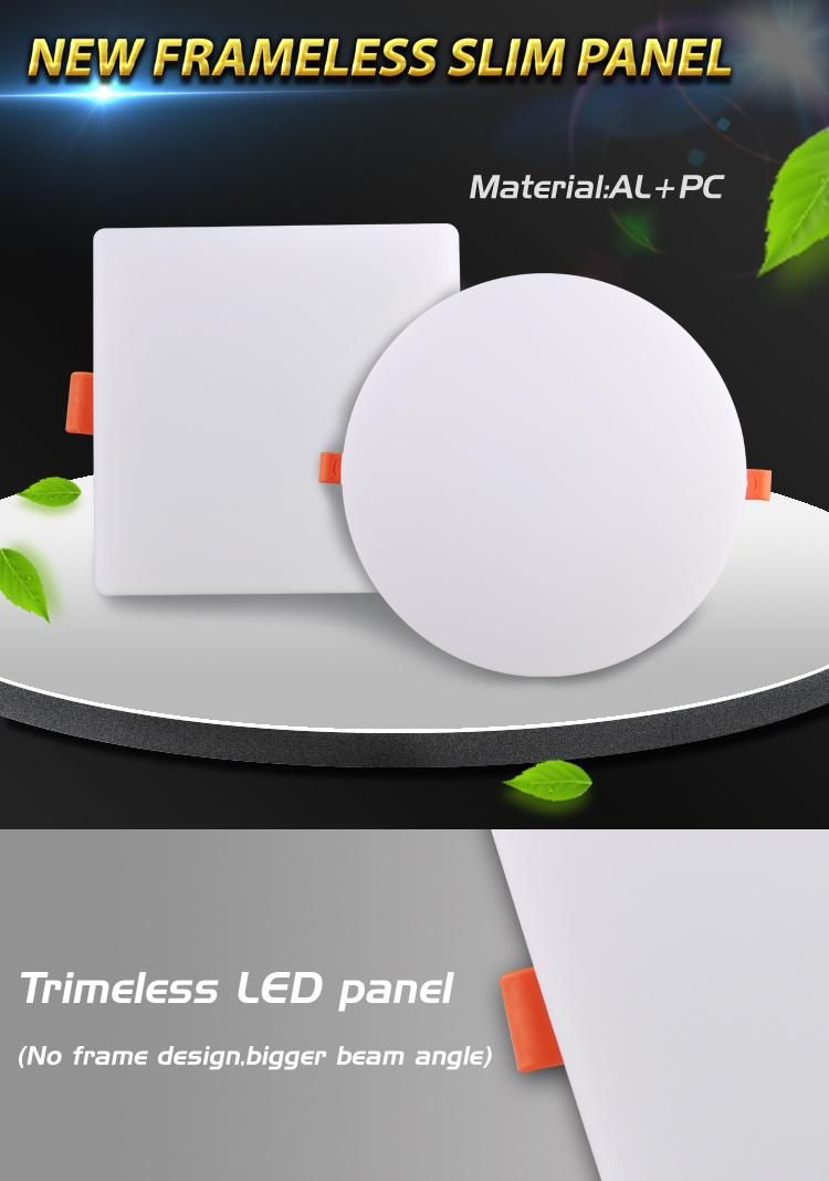 Best Sellers Round Square Frameless LED Panel Light Wall Light SMD Indoor for 10W 15W 22W 30W