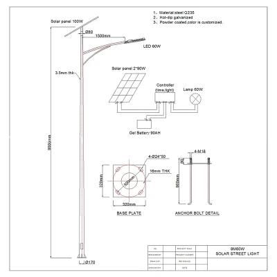 High Quality Factory Price Outdoor 8m60W Solar Street Light