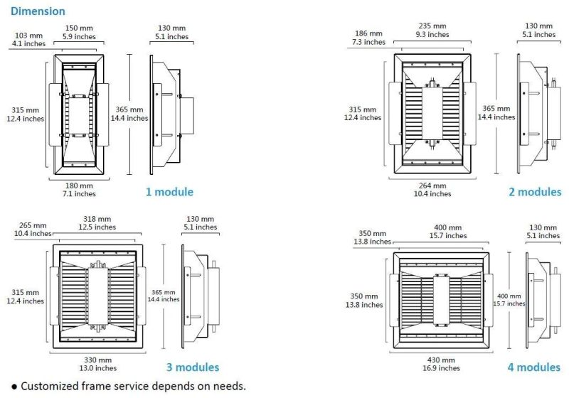 60W 120W 180W Custom Size Stainless LED Gas Station Light