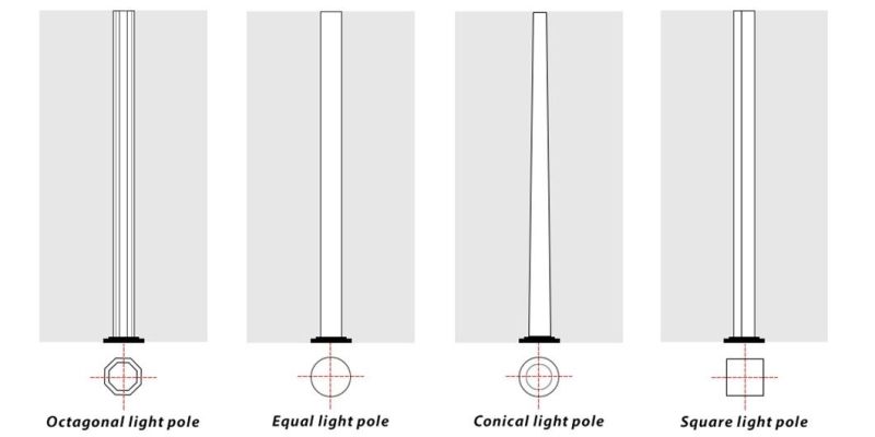 Outdoor Road Street Light Pole Hot-DIP Galvanized 6m Street Light Pole
