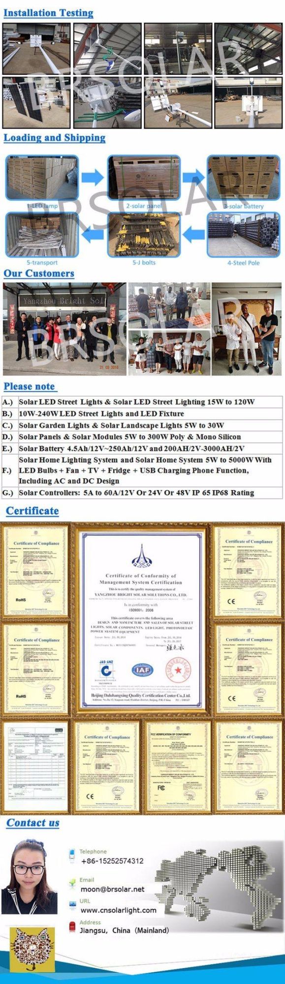3-5 Years Warranty LED Light with Solar Light System for Street