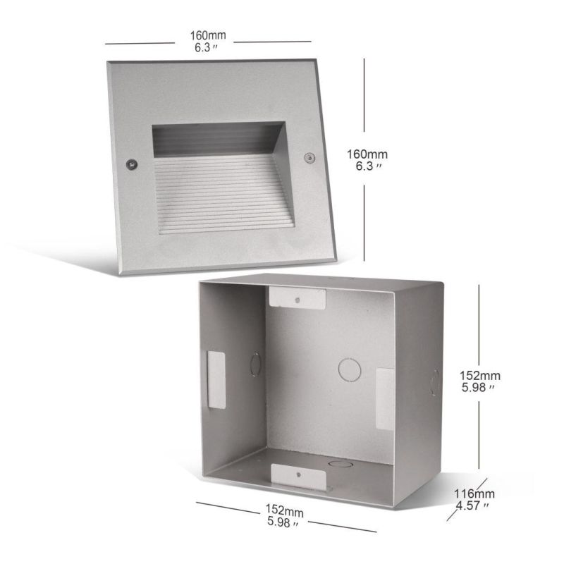 LED Step Light Die-Casting Aluminum Housing 2W 6W Stairway Light with Mounting Sleeve