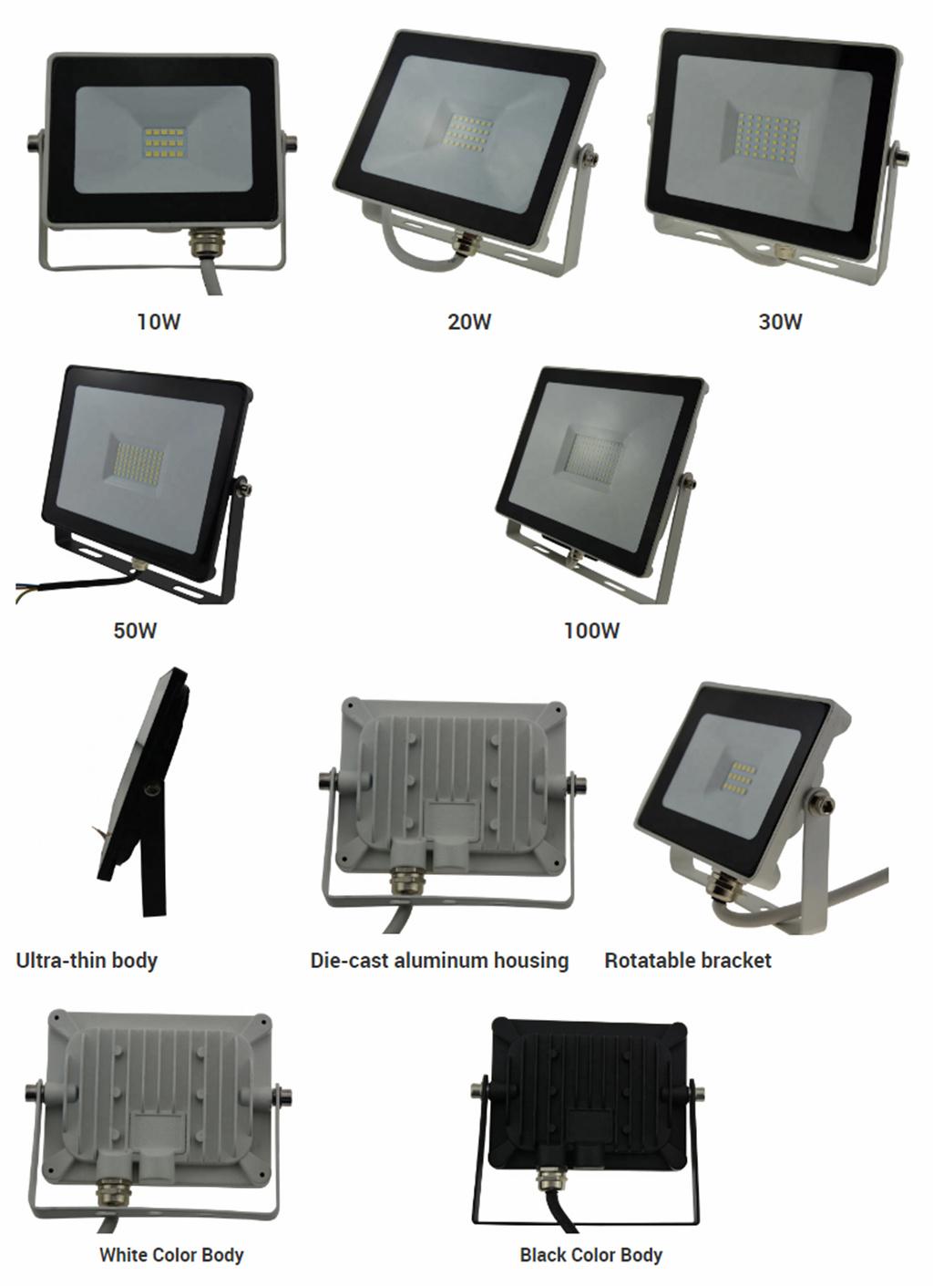 High Quality 10-50W LED Floodlight with 3 Years Warranty and Quick Connector Chinese Factory Price