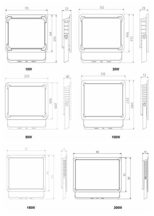 Super Slim LED Flood Light 10W 30W 50W 100W 200W Flood Light