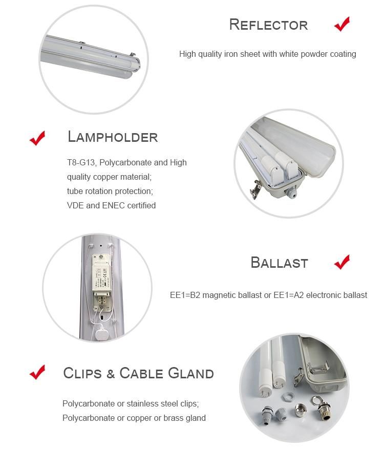 Ik08 Ce LED Triproof Fluorescent Light Fixture