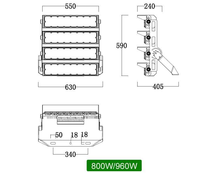 New Design with 1440W High Power IP66 LED Stadium Sport Flood Light