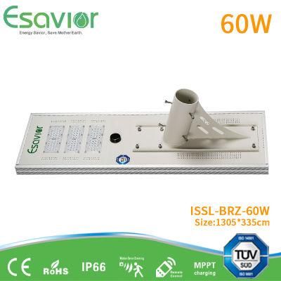 Esavior 60W All in One Solar LED Street Light-Style Solar Powered with Microwave Motion Sensor