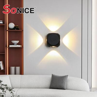 Waterproof High Luminous Die Casting Aluminium Cube RGB Modern Outdoor LED Lighting Sconces for Household Hotel Corridor Garden