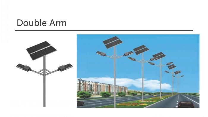 Public Road Lighting 170lm/W Bridgelux Module Semi-Integrated 60W Solar LED Street Lamp