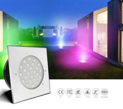 Manufacturers 18W 24V SS316L Stainless Steel Monochromatic LED Ground Pool Light