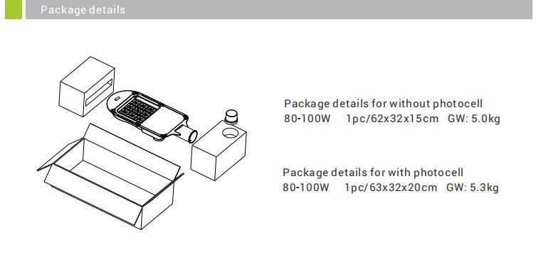 Good Heat Radiation Effect High Quality Aluminum Case 180W Street Lamp LED