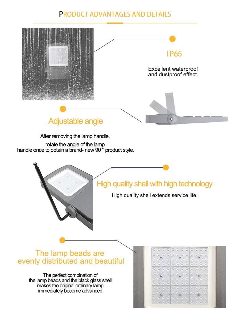 IP66 CE Die-Casting Aluminium LED Flood Light Flickering