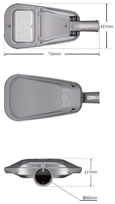 120W ENEC Certified LED Street Light with Tempered Glass Cover