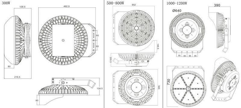 LED Stadium Light with Laser Positioning 170lm/W Easy Install LED Sports High Mast Light