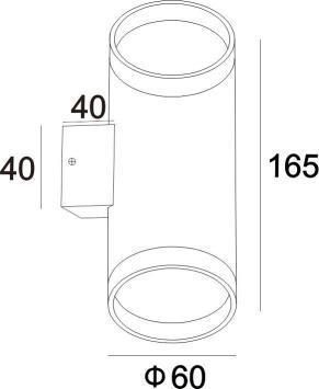 Two Heads Simple GU10 Aluminum LED Wall Sconce Energy Saving Wall Lighting for Porch Garden