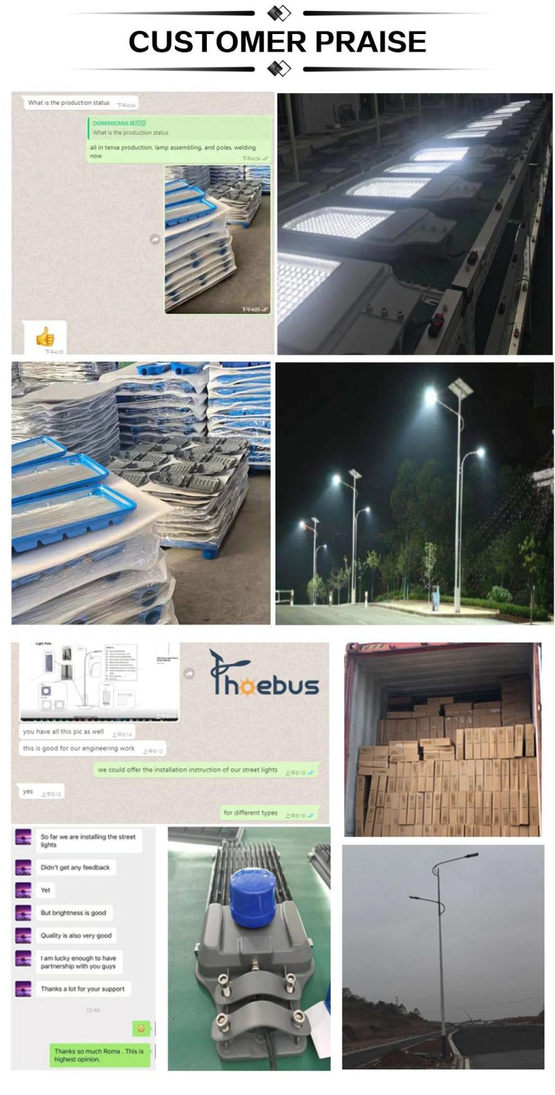 CE RoHS 130W 140W 150W 160W 170W 180W 190W 200W Aluminum High Brightness LED Street Light Solar Lamp