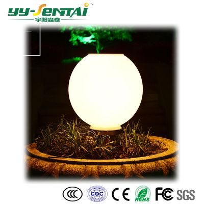 Outdoor Waterproof I Watt Light Sensor Ball Shape Solar Pillar Gate Lamp