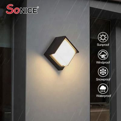 Die Casting Aluminium Surface Mounted Black and White LED Wall Lights for Household Hotel Garden Villa Building Corridor