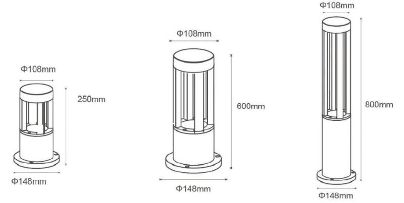 IP65 Alva / OEM Multi-Function LED Landscape Post Lamp with EMC