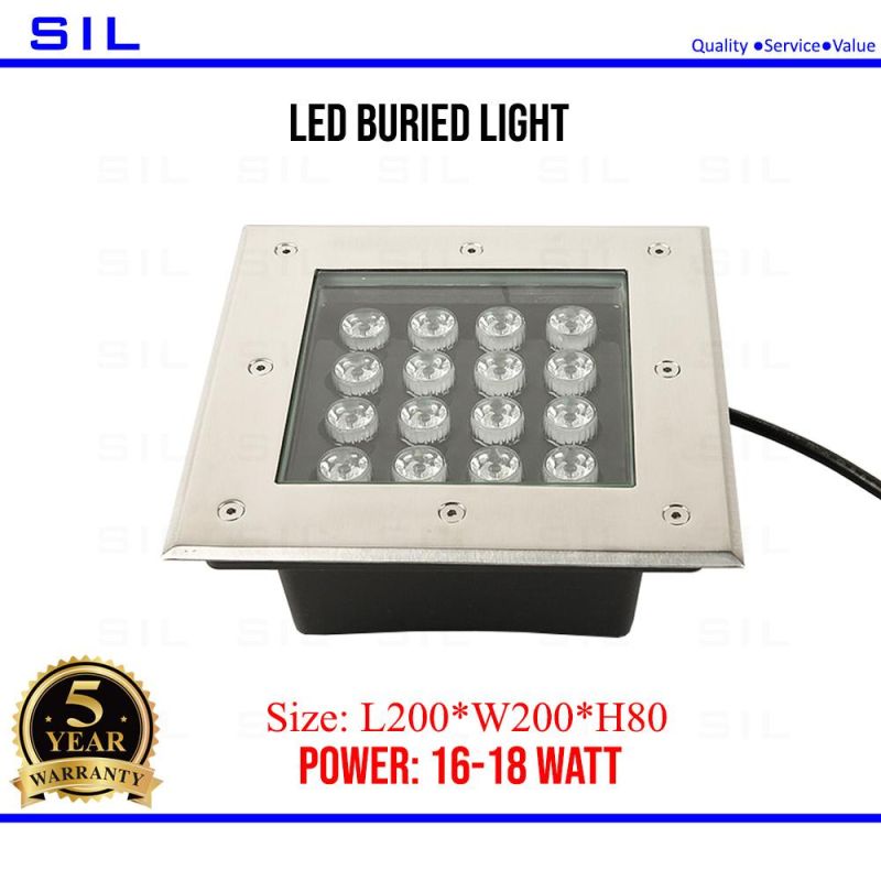 LED Inground Garden Path Lawn Underground Light Landscape Outdoor 12W Landscape Lighting DMX512 Stainless Steel LED Buried Light