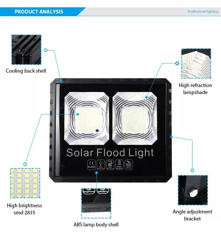 25W Remote Control Flood Light Modern Solar LED Garden Light