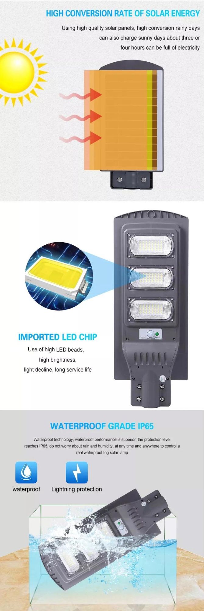 All in One IP65 Outdoor Waterproof ABS 30W 60W 90W 120W 150W LED Streetlight