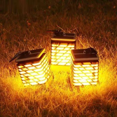 Solar LED Flame Chandelier Outdoor Waterproof Villa Courtyard Garden Homestay Garden Lawn Landscape Hanging Tree Lamp