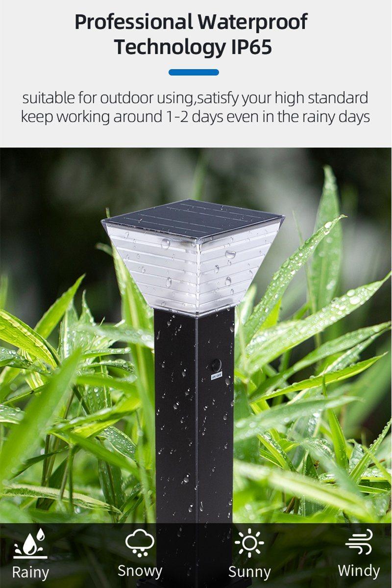 Minimalist Outdoor Landscape Decoration Bollard LED Lawn Lighting Solar Powered Garden Light