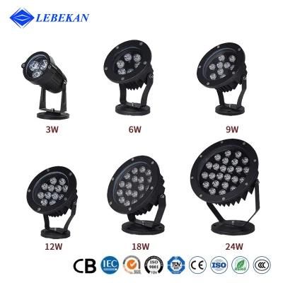 Factory Supply High Power Outdoor Waterproof RGB LED Wall Wash Landscape Plant Decorate 6W 9W 12W LED Spot Lighting