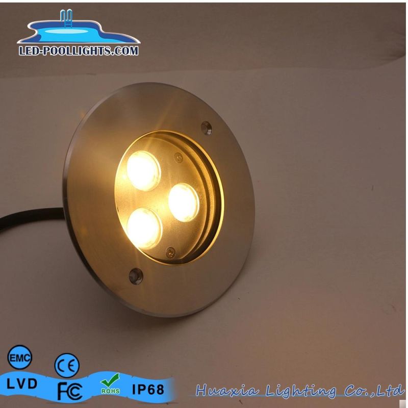 9W Waterproof Stainless Steel LED Color Recessed Underwater Light