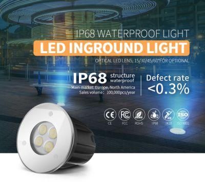 3W 24V Monochromatic LED Underwater Lights IP68 Waterproof LED Ground Lights with ERP