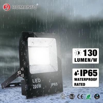 Romanso ETL Dlc LED Outdoor Flood Light 5 Years Warranty RGB 50W 100W 200W 240W IP65 Waterproof LED Flood Light
