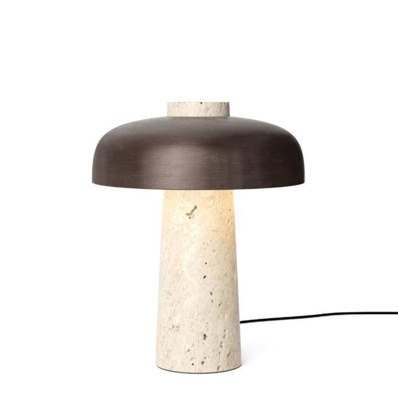 2022 Travertine Body Table Lamps Mushroom Style Bedroom Stone Table Light