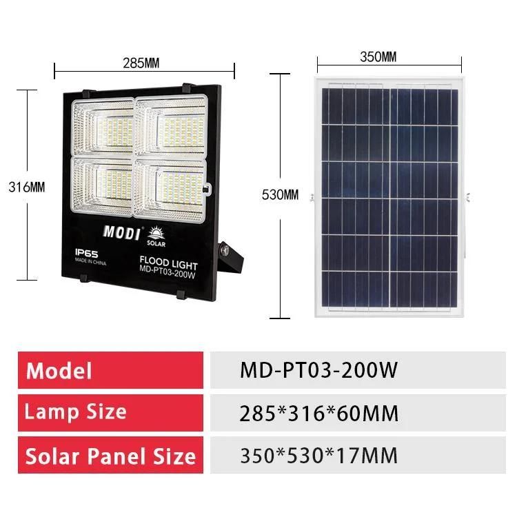 Bspro Direct Manufacture High Quality Outdoor 200W Proof Lights New Road Floodlight LED Solar Flood Light
