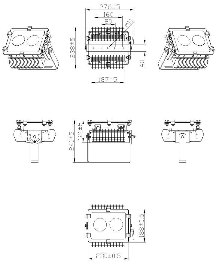 200W IP66 Citizen LED Flood Lighting Football Stadium Light