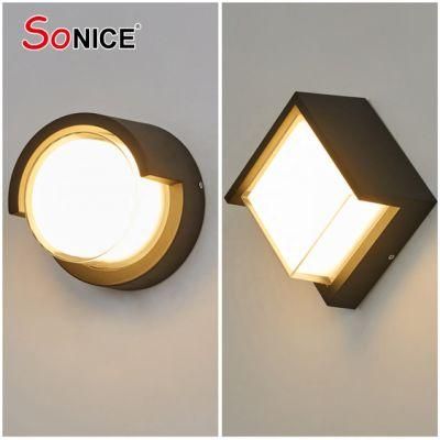 Die Casting Aluminium Acrylic Surface Mounted Square LED Wall Lights for Household Hotel Garden Villa Building Corridor