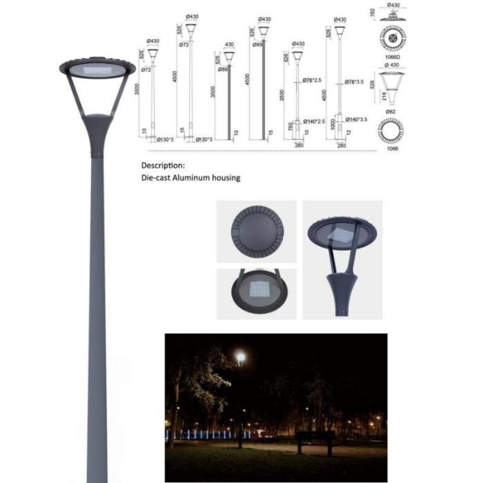 High Power Street Pole Lamp Post Top 100W LED Garden Light