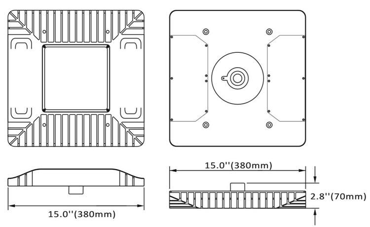 High Efficiency TUV 100W LED Canopy Light